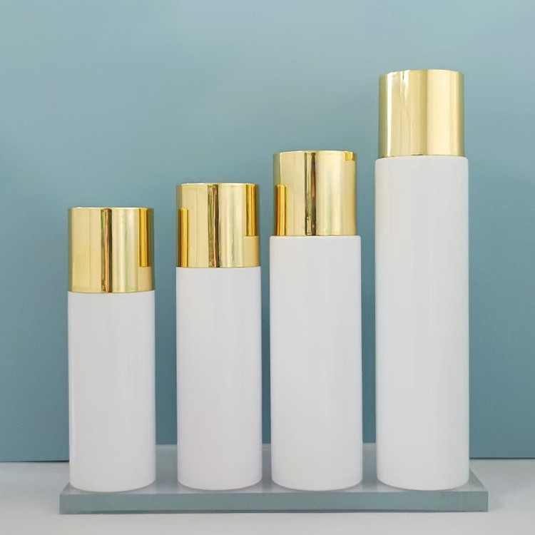 gold cap lotion bottle
